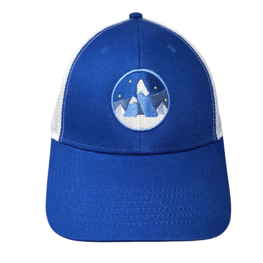 Atlassian Strapback Mesh Back Trucker Hat Blue One Size Quake City Caps